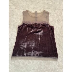 LOFT Velvet & Tulle Sleeveless Top